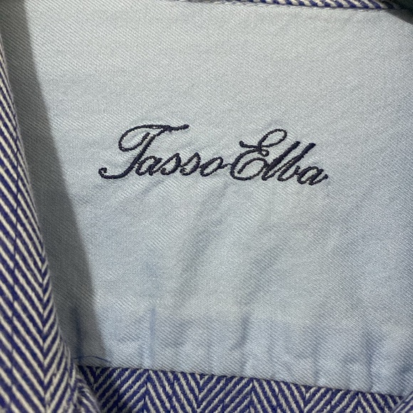 Tasso Elba Men’s Blue Patterned Button Down Long Sleeve Shirt - Picture 4 of 9